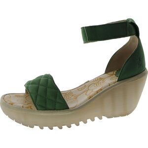 Fly London Olive Quilted Wedge Sandals